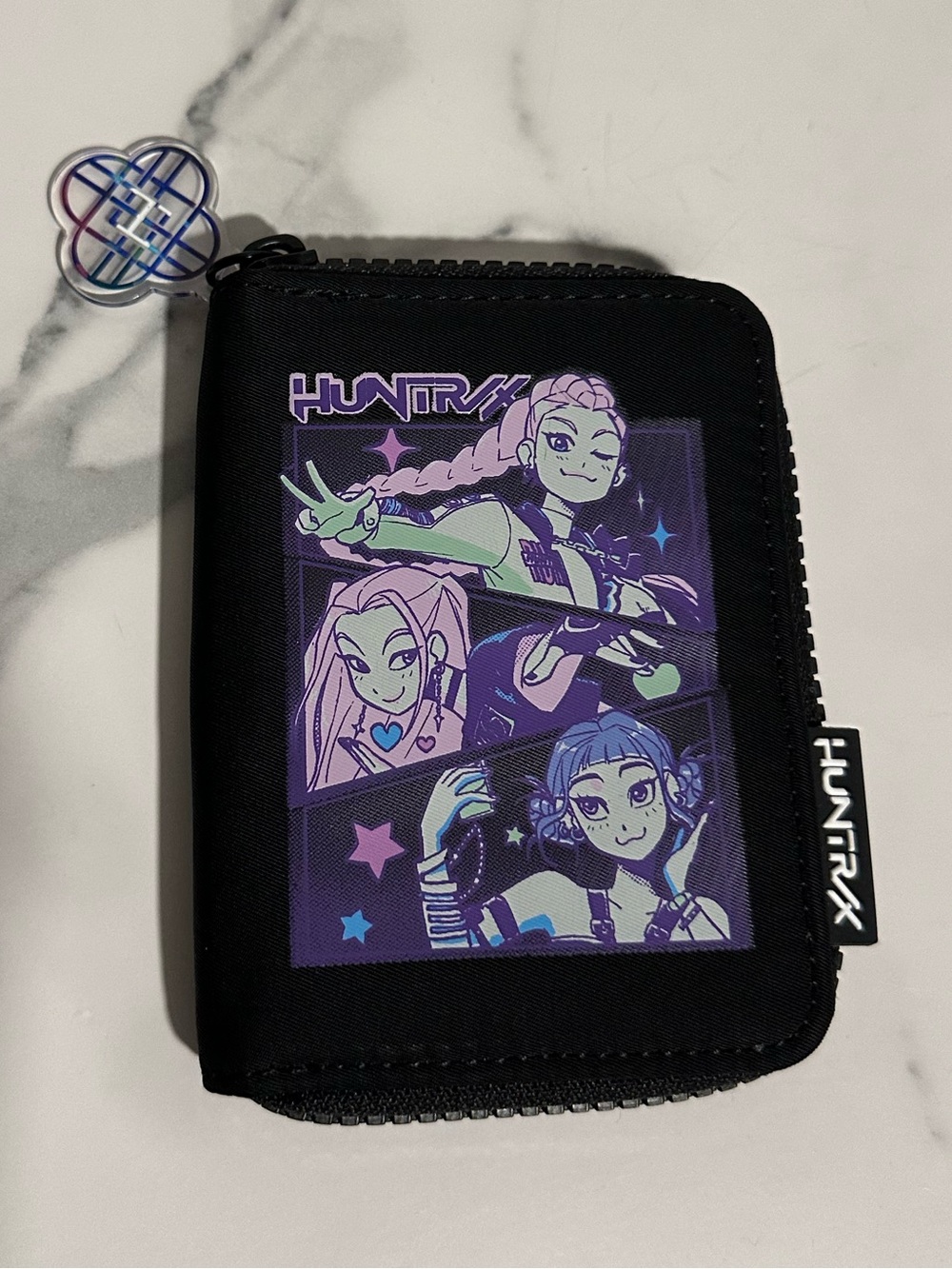 Zara Huntrix Kpop Demon Hunters Black & Purple Zip Wallet